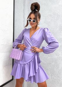Sukienka z falbanami na wesele, sukienka na komunie chrzest jasny fiolet Uptown Girl 82182