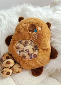 Duża maskotka Kapibara, capybara z 5 małymi kapibarkami 50cm