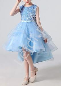 Błęiktna sukienka dla dziewczynki z cekinami, gwiazdkami A88