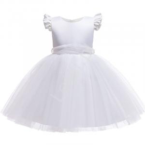 Elegancka biała sukienka dla dziewczynki, na święta, urodziny, wesele 5209