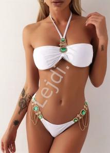 Bikini damskie z kryształkami i łańcuszkami, 6 kolorów