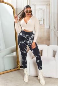 Legginsy bezszwowe czarne modelujące spodnie na siłownię push up 340