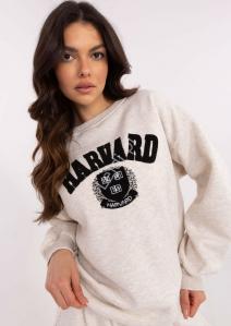 Bluza z napisem barankowym Harvard beżowy melanż 16.01