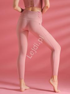 Jasno różowe legginsy damskie, odzież sportowa 0226