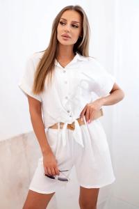 Komplet muślinowy na lato 52322 ecru 100% bawełna