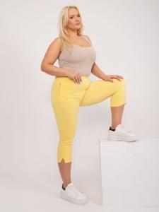 Spodnie plus size żółte