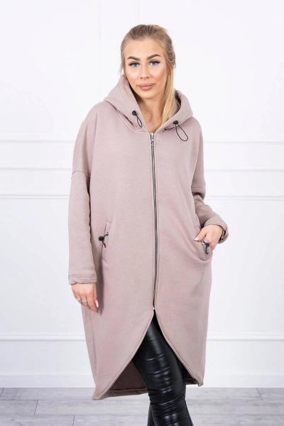 Bluza ocieplana długa ciemno beżowa