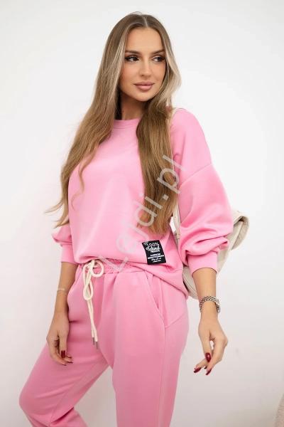 Komplet masełko bluza + spodnie jasny róż 100% natural 7238