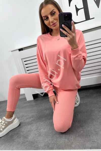 Morelowy komplet damski bawełniany legginsy i bluza 9454