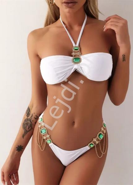 Bikini damskie z kryształkami i łańcuszkami, 6 kolorów