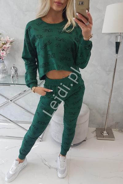 Dres damski z napisami zielony 67961