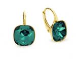 Kolczyki barete gold crystals w kolorze emerald