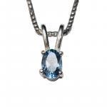 Zawieszka srebrna z niebieskim naturalnym z swiss blue topaz