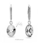 Kolczyki srebrne swarovski oval chic w kolorze cristal