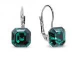 Kolczyki srebrne empire cristals w kolorze emerald