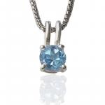 Zawieszka srebrna z naturalnym niebieskim swiss blue topaz