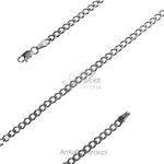 Łańcuszek srebrny rodowany pancerka płaska 1,0 szerokość 4 mm długość 55 cm