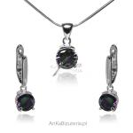 Komplet biżuteria srebrna z mystic topaz