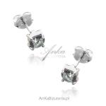 Kolczyki srebrne z naturalnym mystic topaz - sztyfty