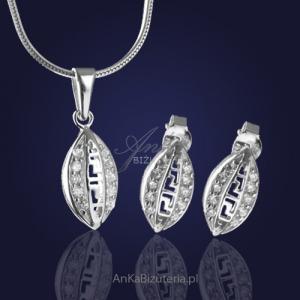 Komplet biżuterii srebrnej: " zjawiskowe greckie cyklady"