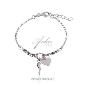 Biżuteria na szczęście - bransoletka srebrne z kryształami swarovski good luck