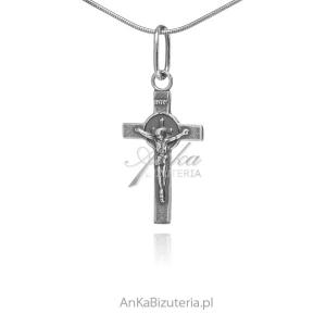 Krzyżyk srebrny św. benedykta