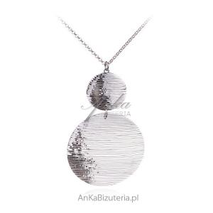 Duże koła naszyjnik srebrny - elegancka biżuteria srebrna