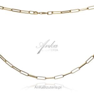 Łańcuszek srebrny pozłacany rolo flat 50 cm