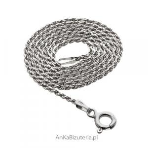 Łańcuszek włoski rope srebrny rodowany do stylowych wisiorków oraz jako samodzielny naszyjnik.