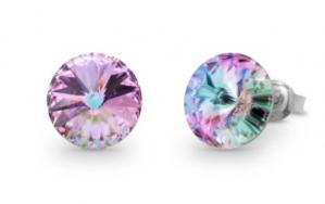 Kolczyki srebrne swarovski candy studs w kolorze vitrail light.