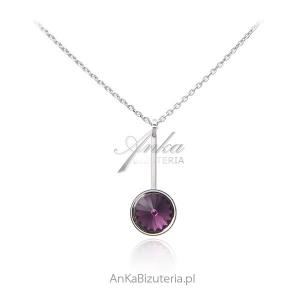 Swarovski naszyjnik srebrny amethyst