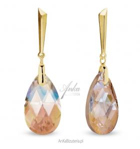 Kolczyki srebrne pozłacane swarovski lacrima - colorado topaz shimmer
