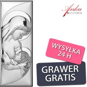 Obrazek srebrny karmiąca madonna
