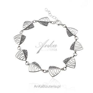 Srebrna bransoletka oksydowana żagle