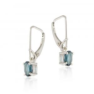 Kolczyki srebrne z london blue topaz "oceaniczny szept"