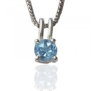 Zawieszka srebrna z naturalnym niebieskim swiss blue topaz