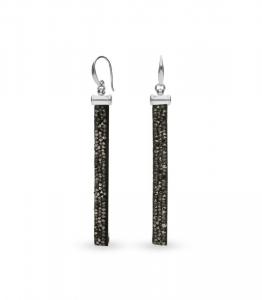 Srebrne kolczyki z kryształami swarovski stripe metallic silver