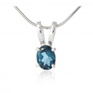 Zawieszka srebrna z london blue topaz "oceaniczny szept"