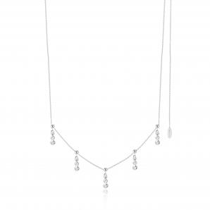 Biżuteria ślubna - naszyjnik srebrny z cyrkoniami - dowolna regulacja od 30 cm- 60 cm