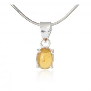"aurora citrina" srebrna zawieszka z cytrynem - owalny kaboszon