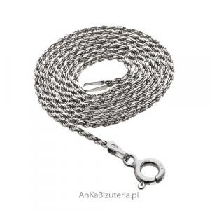 Łańcuszek włoski rope srebrny rodowany do stylowych wisiorków oraz jako samodzielny naszyjnik. , długość - 50 cm