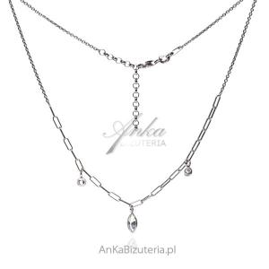 Naszyjnik srebrny z cyrkoniami - modna biżuteria włoska
