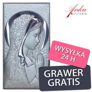 Obrazek srebrny madonna 8,5 cm * 4,5 cm