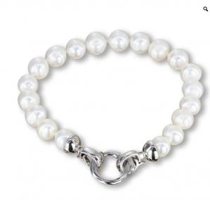 Piękna bransoletka z pereł w stylu lat 50 z okrągłym zapięciem coco chanel
