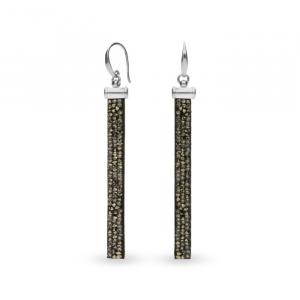 Kolczyki swarovski stripe rock metallic light gold