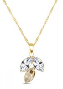 Naszyjnik srebrny pozłacany z ekskluzywnych kryształów w kolorach crystal i golden shadow.