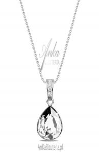 Biżuteria srebrna naszyjnik classy pear w kolorze crystal