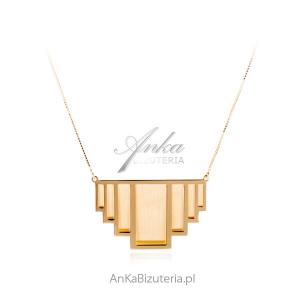 Srebrny naszyjnik pozłacany modny designerski naszyjnik