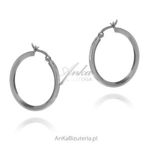 Kolczyki srebrne kółka średnica 3 cm szerokość 3mm