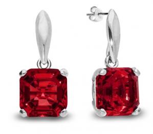Kolczyki srebrne londra crystals w kolorze scarlet